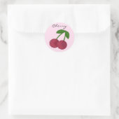 Zoete Kers Ronde Sticker (Tas)