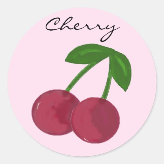 Zoete Kers Ronde Sticker (Voorkant)