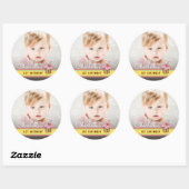 Zoete kers roze cupcake verjaardagsfoto sticker (Vel)