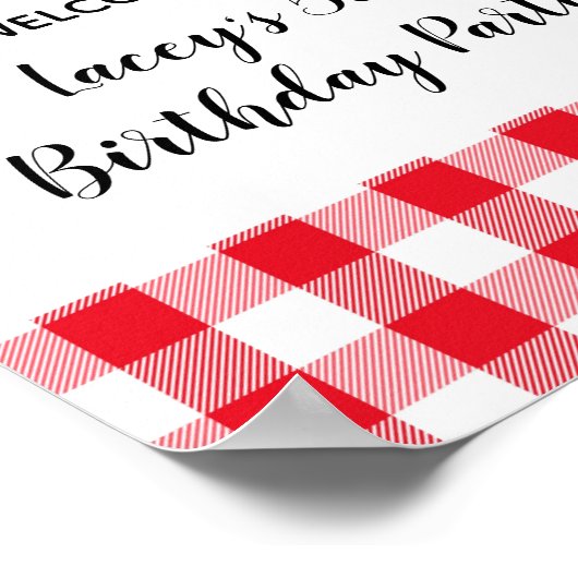 Zoete kers verjaardagsfeest welkomstposter poster (Hoek)