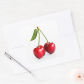 Zoete kers vierkante sticker (Envelop)