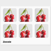 Zoete kers vierkante sticker (Vel)