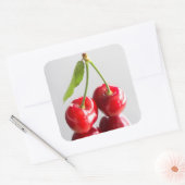 Zoete kers vierkante sticker (Envelop)