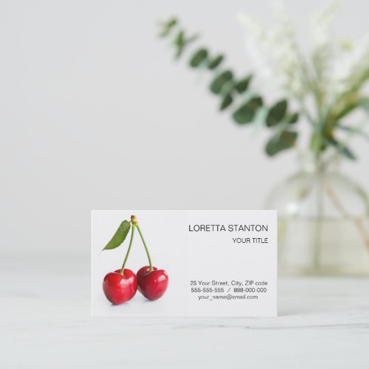 Zoete kers visitekaartje (Staand voorkant)