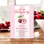 Zoete Kers Waterverf Baby Shower Uitnodiging