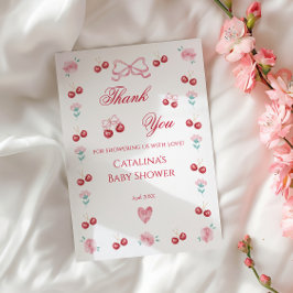 Zoete Kersen Baby Shower Bedankkaart