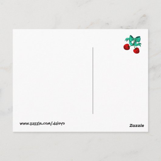 Zoete kersen briefkaart (Achterkant)