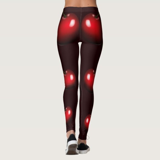 Zoete kersen - Donkerrood Leggings (Achterkant)