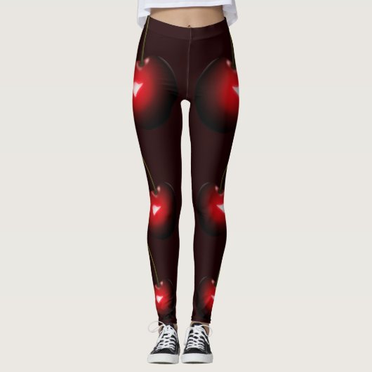 Zoete kersen - Donkerrood Leggings (Voorkant)