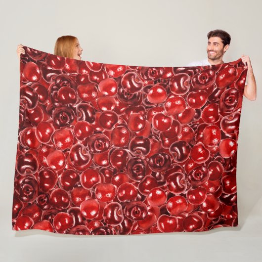 Zoete kersen fleece deken (In situ)