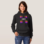 Zoete Kersen Gradiënt Zwarte Hoodie (Voorkant volledig)