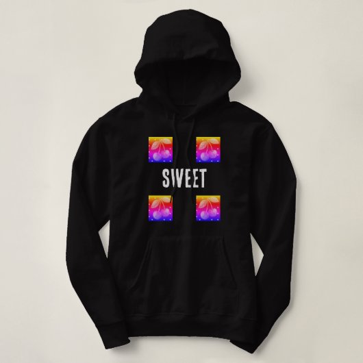 Zoete Kersen Gradiënt Zwarte Hoodie (Design voorkant)