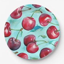 Zoete kersen kleurrijke waterverf kersen kunst