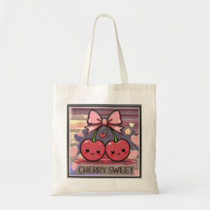 Zoete Kersen Mooie Kersen Roze Coquette Strik Tote Bag