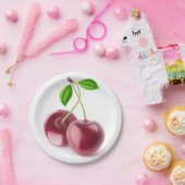 Zoete kersen papieren bordje (Feest)