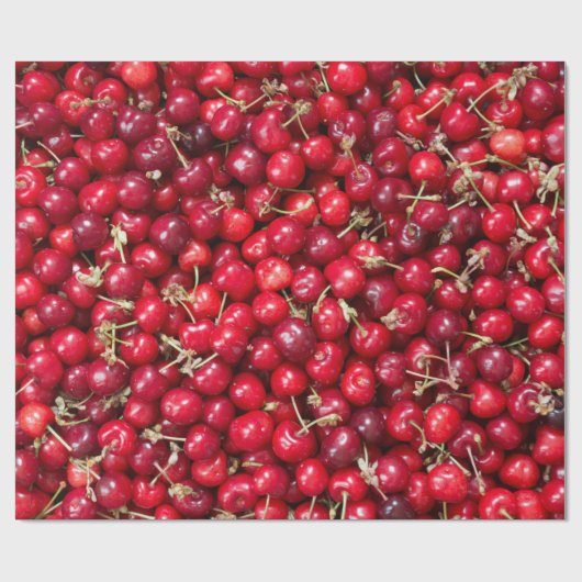 Zoete kersen patroon cadeaupapier (Vlak)