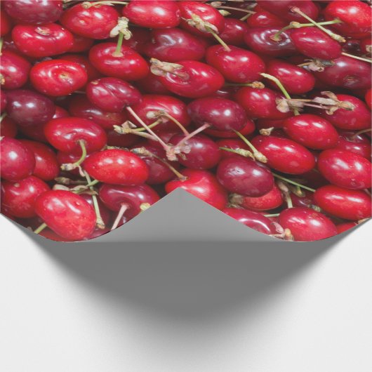 Zoete kersen patroon cadeaupapier (Hoek)