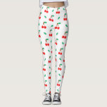 Zoete kersen Patroon op wit Leggings<br><div class="desc">Cute cherry patroon op wit.</div>