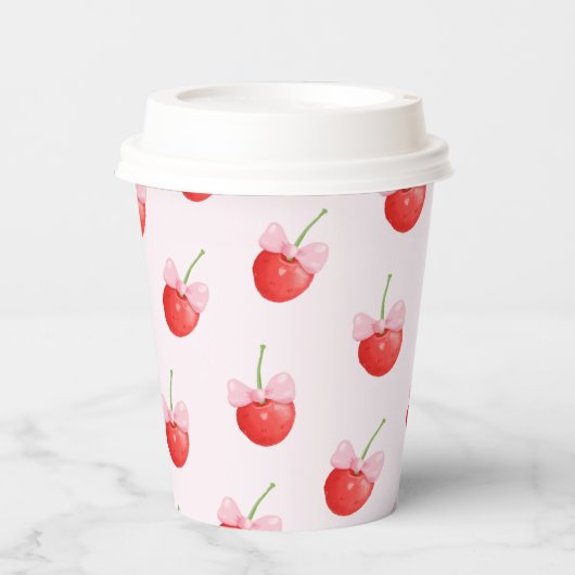Zoete kersen patroon papieren bekers (Voorkant)