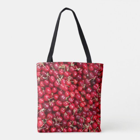 Zoete kersen patroon tote bag (Achterkant)