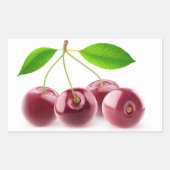 Zoete kersen rechthoekige sticker (Voorkant)