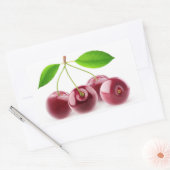 Zoete kersen rechthoekige sticker (Envelop)