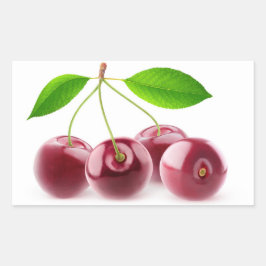 Zoete kersen rechthoekige sticker