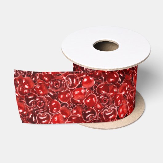 Zoete kersen satijnen lint (Spoel)