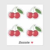 Zoete kersen, set van 4 sticker (Vel)