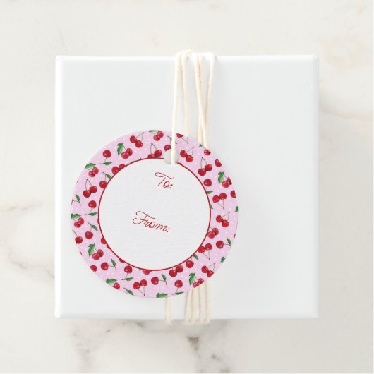 Zoete kersen, vers bedankjes labels (In situ)