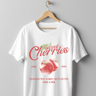 Zoete Kersen Vintage Halftone Verboden Vrucht T-shirt