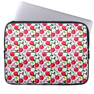 Zoete Kersen Vlinder Patroon, Glanzende Kawaii Fru Laptop Sleeve