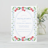 Zoete Kersen Whimsical Vintage Bruiloftsborrel Kaart (Staand voorkant)