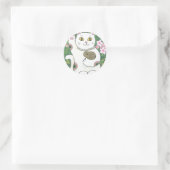 Zoete kersenbloesem Neko Ronde Sticker (Tas)