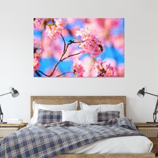 Zoete Kersenbloesems Op Een Zonnige Lentedag Canvas Afdruk (Insitu (Slaapkamer))