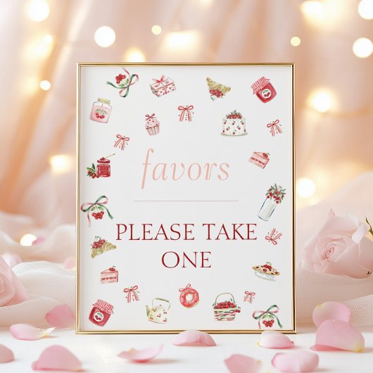Zoete Kersendessert Baby Shower Favoren  Poster