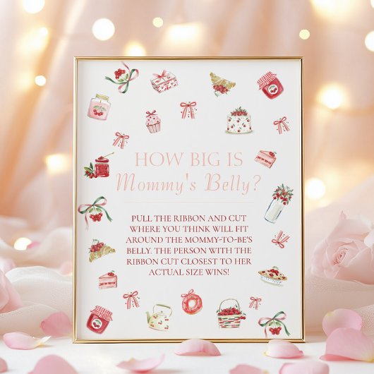 Zoete Kersendessert Hoe Groot is Mamma's Buik Poster