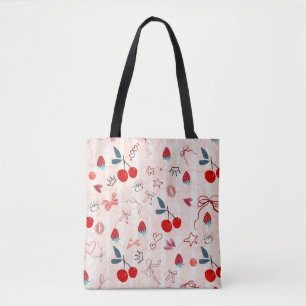 Zoete Kersenlinten en Sterren Esthetisch Ontwerp Tote Bag
