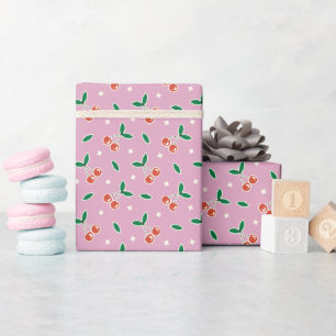 Zoete Kersenpatroon Inpakpapier Rol