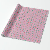 Zoete Kersenpatroon Inpakpapier Rol (Uitgerold)
