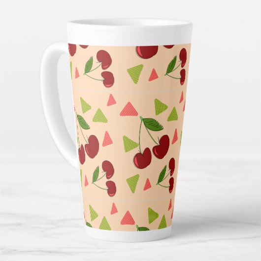 zoete kersenpatroon latte mok (Linkerhoek)