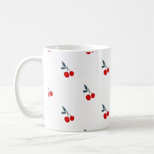 Zoete Kersenpatroon Minimalistische Mok (Links)