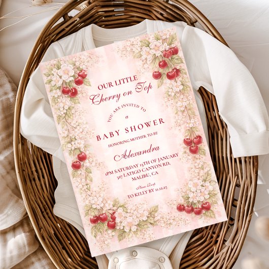 Zoete Kersentuin Baby Shower Kaart