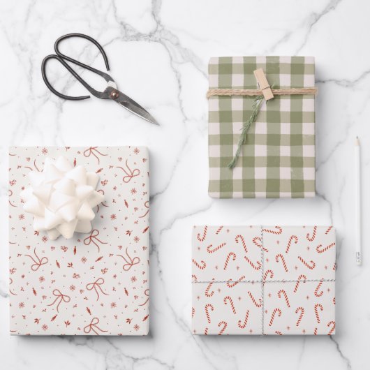 Zoete Kerst Charme Inpakpapier Set Vel (Voorkant)