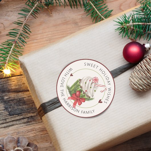 Zoete Kerst Cupcake Persoonlijk Ronde Sticker