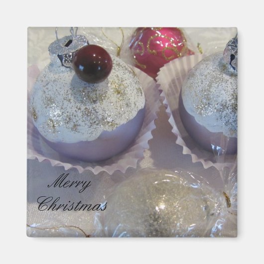 Zoete Kerst Cupcakes Magneet (Voorkant)