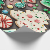 Zoete kerst en nieuwjaar Suikerkoekjes Cadeaupapier (Hoek)