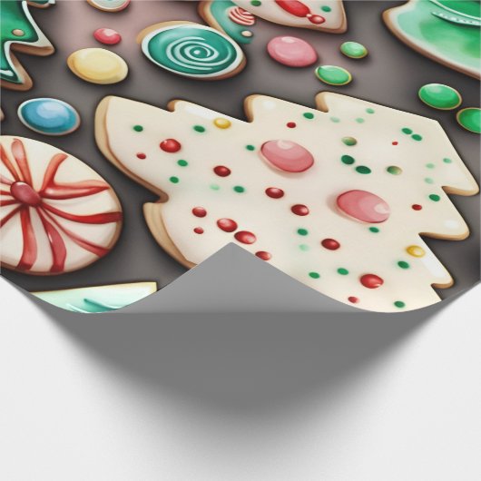 Zoete kerst en nieuwjaar Suikerkoekjes Cadeaupapier (Hoek)