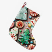 Zoete kerst en nieuwjaar Suikerkoekjes Grote Kerstsok (Voorkant (Hangend))