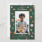 Zoete Kerst Gebakken Zoetigheden Foto Feestdagenkaart (Voorkant)